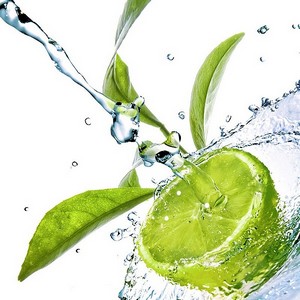 Tablou pe sticla Lime Splash