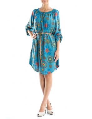Rochie cu imprimeu turcoaz