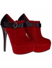 Botine cu platforma rosii Adair