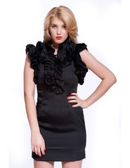 Rochie din matase georgette - negru