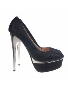 Pantofi negri cu platforma Goldie