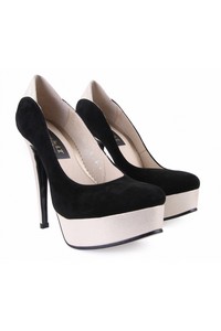 Pantofi piele bicolori negru auriu Glamour by AT