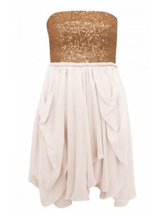 Rochie Rs5089 Auriu Crem
