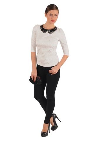 Bluza din bumbac alb H013