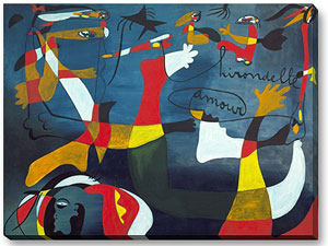 Reproducere tablou pe suport canvas - Hirondelle Amour by Joan Miro