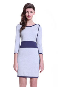Rochie cu maneca lunga - Gri light SSU0517GB