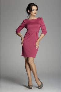 Rochie eleganta cu maneca - fuchsia M082