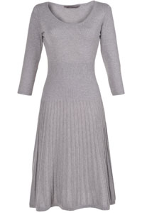 Rochie midi cu maneca - Gri SSU0446SZ