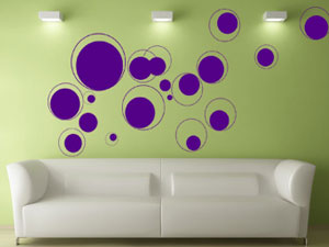 Sticker perete - decorativ - cu bule - cercuri