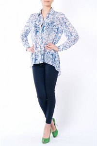 Bluza  imprimeu pestisori Alb-Albastru