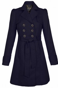 Trench elegant din bumbac - Navy