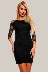 Rochie Neagra cu Dantela Arlette