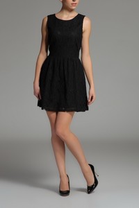 Rochie clos din dantela - Negru 
