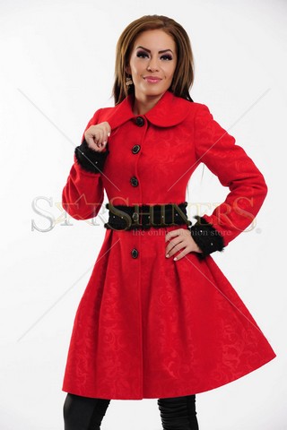 Palton LaDonna Delicate Waist Red