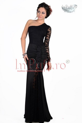 Rochie Neagra lunga din dantela 