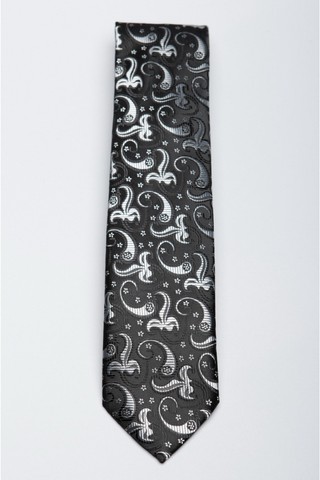Cravata neagra cu model Paisley