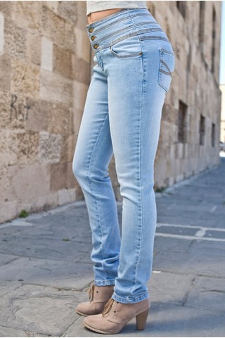 Jenasi cu talie inalta blue