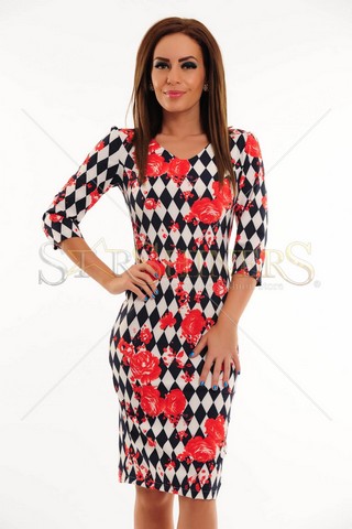 Rochie LaDonna Delicate Roses DarkBlue