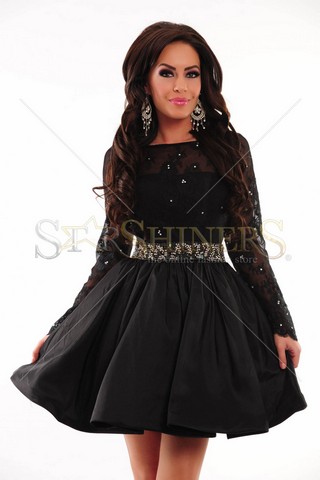 Rochie Sherri Hill 21215 Black