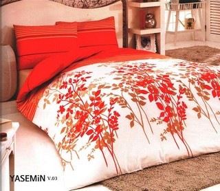 Lenjerie de pat din bumbac Yasemin Orange