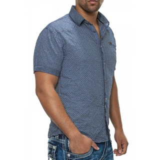 Camasa Barbati cu Maneca Scurta Open Jeans Albastra
