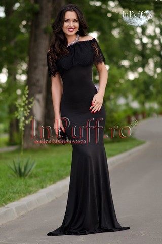 Rochie lunga din lycra neagra
