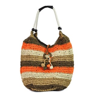 Geanta multicolora fibre naturale