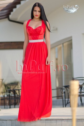 Rochie lunga de seara rosie