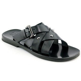 Sandale fara bareta Balphomme negre din piele naturala