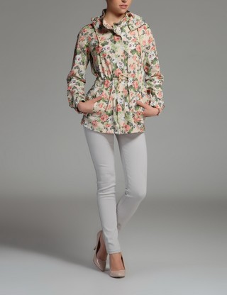 Jacheta print floral beige