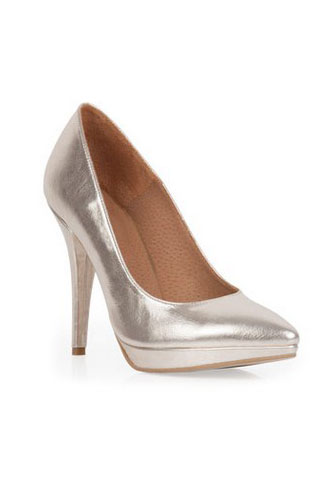 PANTOFI STILETTO AURII DIN PIELE NATURALA