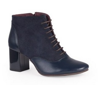 BOTINE CLARETTE BLEUMARIN DIN PIELE INTOARSA