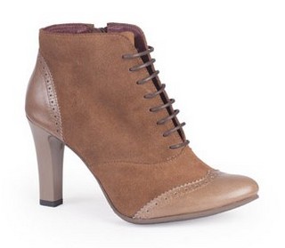 BOTINE CLARETTE KAKI DIN PIELE NATURALA