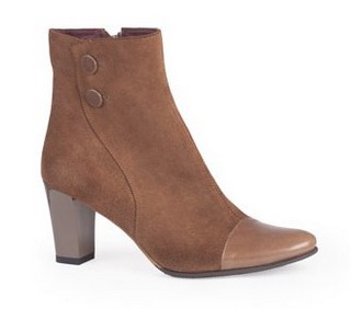 BOTINE CLARETTE KAKI DIN PIELE
