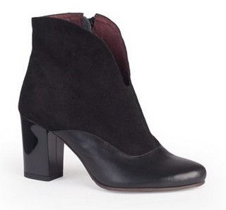 BOTINE CLARETTE NEGRE DIN PIELE NATURALA