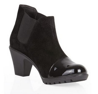 BOTINE NEGRE DIN PIELE NATURALA