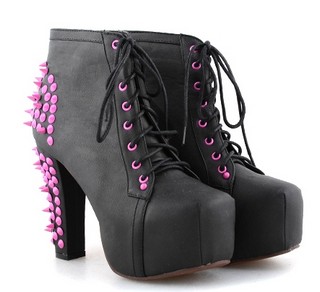 BOTINE NEGRE NEON-FUCSHIA
