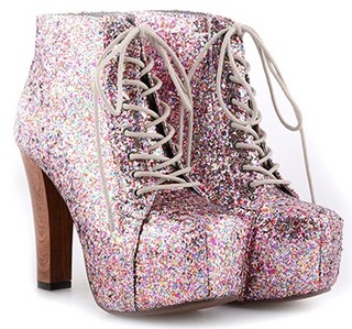 BOTINE ROZ SILVER GLITTER