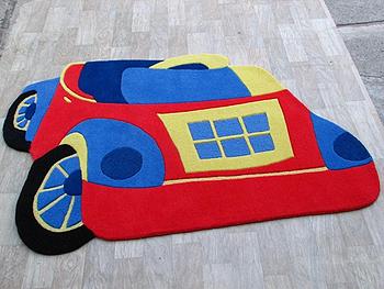 Covor copii din lana Toy Car red