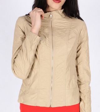 Geaca piele crem
