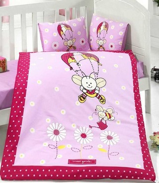 Lenjerie de pat pentru copii Double Cute Bee