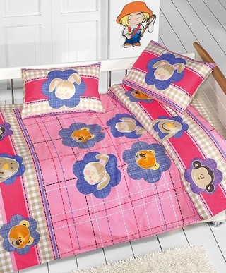 Lenjerie de pat pentru copii Double Cute Heads