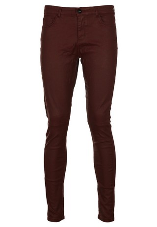PANTALONI BERSHKA CARROS DARK RED
