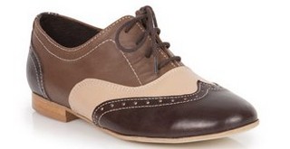 PANTOFI OXFORD MARO CU BEJ DIN PIELE NATURALA