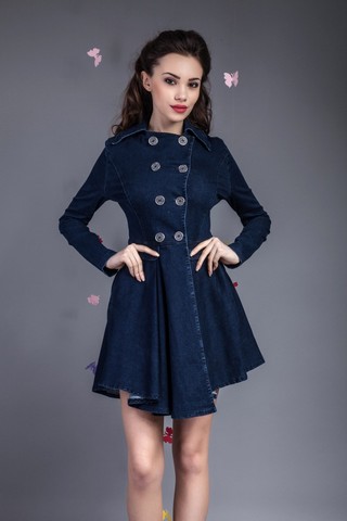 Trenci Buttons Denim