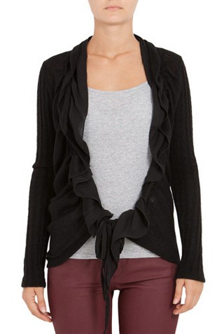 CARDIGAN NEGRU DIN MOHAIR