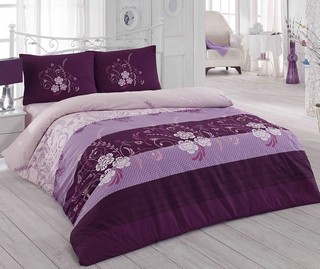 Lenjerie de pat Double Ranforce Poligra Purple