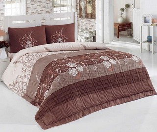 Lenjerie de pat Single Ranforce Quilted Poligra Brown