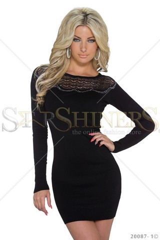 Pulover Elegant Shoulders Black