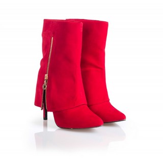 Botine rosii cu toc inalt Zanotti